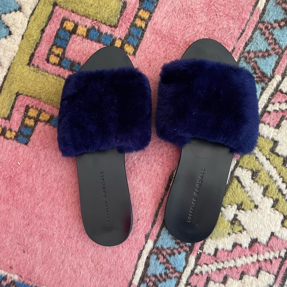 Loeffler Randall Shearling Slides